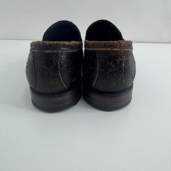 Allen Edmonds Modesto Loafers Shoes Intentionally Distressed Leather brown 8.5 D - Picture 9 of 11
